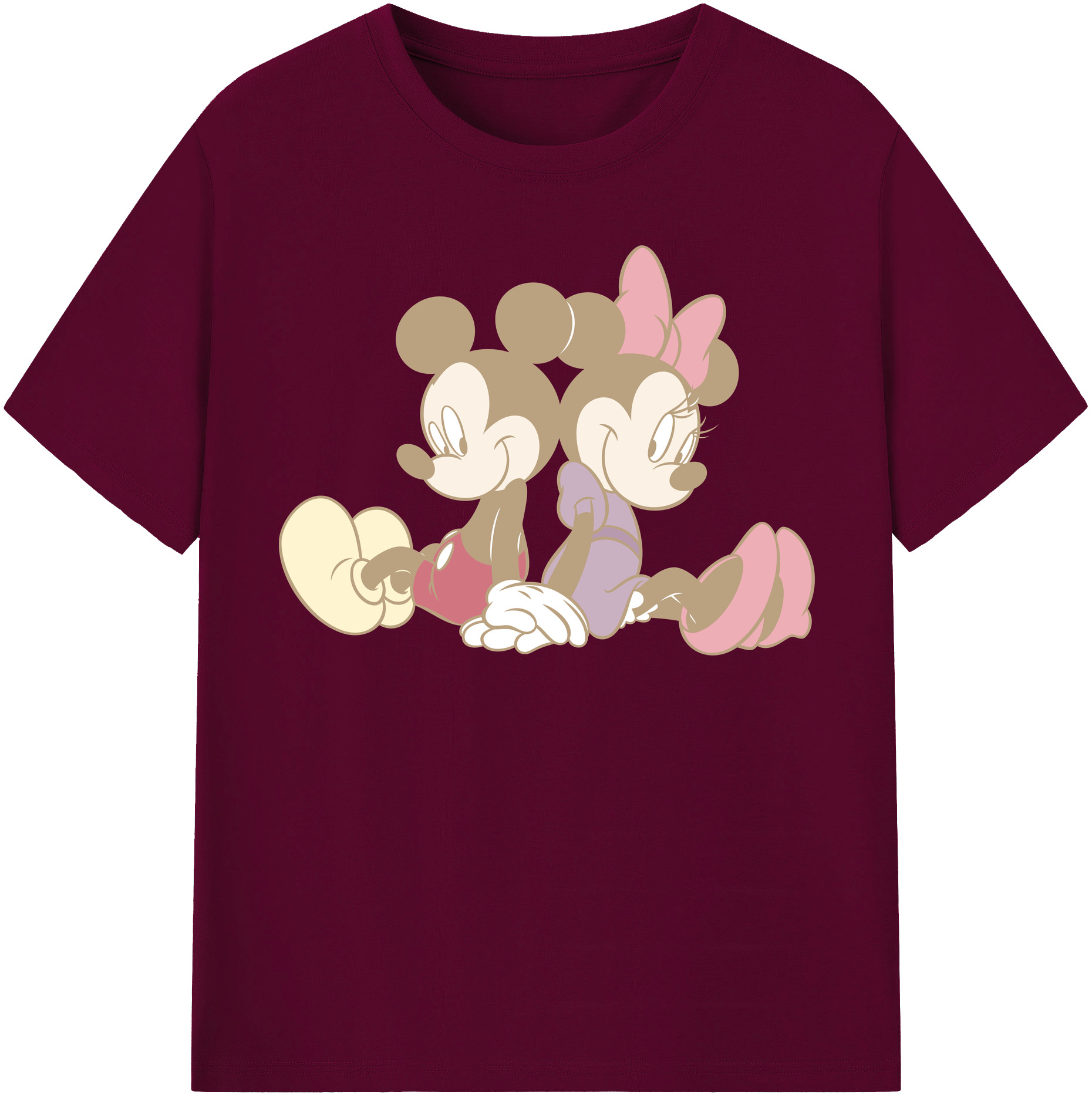 （画像用） ミッキーマウス Mickey Mouse レディースカジュアルプリントTシャツ（綿100％）